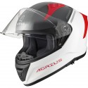 AGRIUS STORM BANSHEE GLOSS WHITE GRAY RED ECE 22-06 SUN VISOR MC HELMET