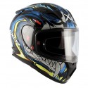 AXOR STREET OKAMI BLUE SUNVISOR PINLOCK INCLUDED MC HELMET