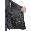 Men's Club Black laces motorcycle leather Vest 