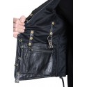 Men's Club Black laces motorcycle leather Vest 