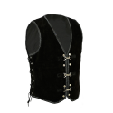 Men's Club Black laces motorcycle leather Vest 