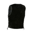 Men's Club Black laces motorcycle leather Vest 