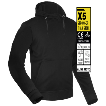 Bandit waterproof motorcycle semi Kevlar urban black hoodies