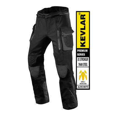 PREMIUM DYNATECH BLACK MOTORCYCLE ALL-WEATHER PANTS
