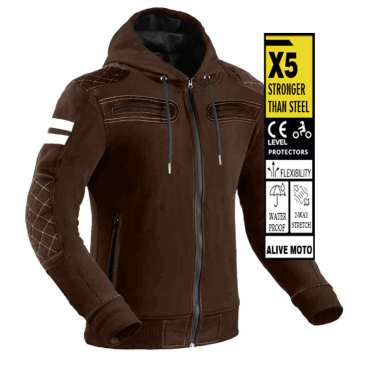 PREMIUM RIVAL BROWN CE WATERPROOF MC HOODIE