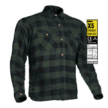  PREMIUM FLANNEL ARMYGREEN/BLACK MC KEVLAR SHIRT