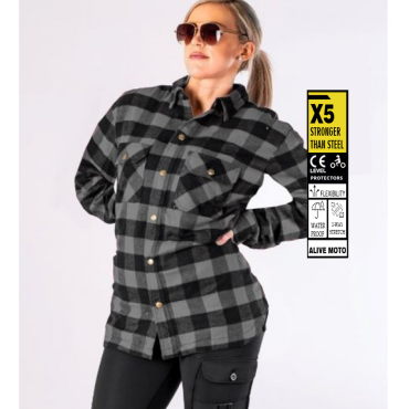 LADY MC PREMIUM CASUAL FLANNEL GREYSHIRT (CE 17092)