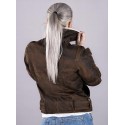 Lady aviator brown nubuck shearling jacket