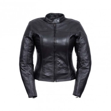 LADY ROCKER BLACK MOTORCYCLE LEATHER JACKET