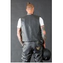 Biker Extreme leather black vest