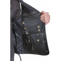 Biker Extreme leather black vest