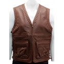 Motorcycle Thor brown leather vest