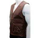 Motorcycle Thor brown leather vest