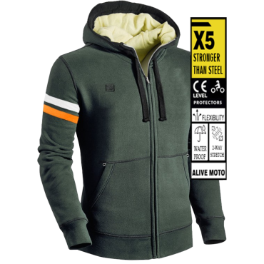ARMOUR ARMY GREEN MOTORCYCLE HOODIE