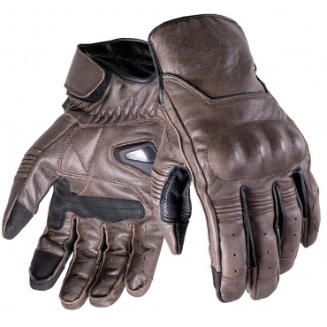 Rebel vintage horse brown summer motorcycle leather gloves