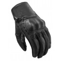 Rebel vintage black summer motorcycle leather gloves