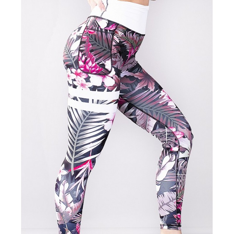 SHAPELAB SAVANNAH HIBISCUS LEGGINGS