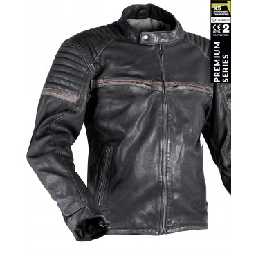 STEALTH 92X VINTAGE BLACK GOAT NAPPA PREMIUM LEATHER JACKET