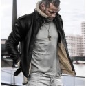 Supreme av8 shearling classic black leather jacket