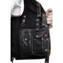 Tony Black leather vest