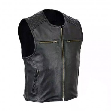 Horizon Cruiser black motorcycle leather vest