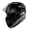 BLACK OPTIMUS 908 II XSZM GRAY FLIP FRONT MATT BLACK OPENABLE MC HELMET