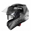 BLACK OPTIMUS 908 II XSZM GRAY FLIP FRONT MATT BLACK OPENABLE MC HELMET
