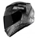 BLACK OPTIMUS 908 II XSZM GRAY FLIP FRONT MATT BLACK OPENABLE MC HELMET