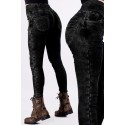 LADY DENIM MOTORCYCLE LEGGINGS DARK GREY 