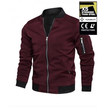 KEVLAR MAROON BOMBER TEXTILE JACKET