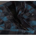 PREMIUM CASUAL FLANNEL MOTO SHIRT BLUE/BLACK SHIRT
