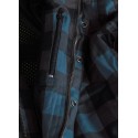 PREMIUM CASUAL FLANNEL MOTO SHIRT BLUE/BLACK SHIRT