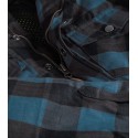 PREMIUM CASUAL FLANNEL MOTO SHIRT BLUE/BLACK SHIRT