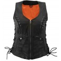 Lady biker retro leather vest