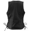 Lady biker retro leather vest