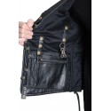 Lady biker retro leather vest