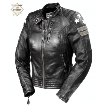 PREMIUM LIONESS LADY BLACK LEATHER JACKET