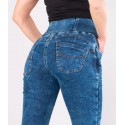 LADY DENIM MOTORCYCLE DIRTY BLUE LEGGING