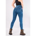 LADY DENIM MOTORCYCLE DIRTY BLUE LEGGING