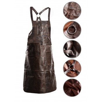 PREMIUM LEATHER VINTAGE  BROWN APRON
