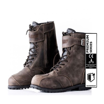 Vintage brown motorcycle touring boots (CE 13634:2017)