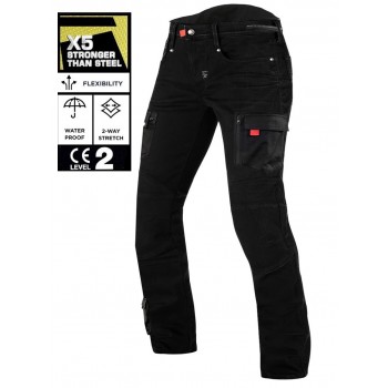 CRUISER WORKER JET BLACK MOTORCYCLE KEVLAR PANTS