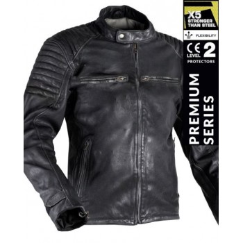 BANDIT 92X BLACK GOAT NAPPA PREMIUM MOTORCYCLE LEATHER JACKET